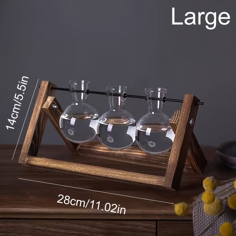 Vintage Wooden Frame Hydroponic Vase